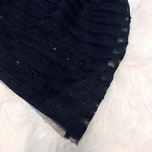 Wet Seal Sequin Accented Mini Skirt Black - Picture 4 of 5